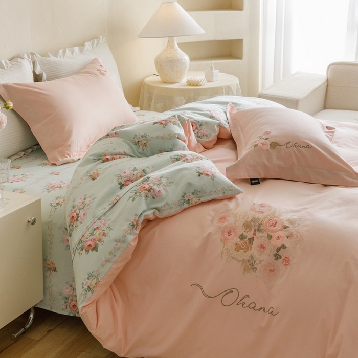 91家纺网 家纺一手货源 找家纺 卡姿家纺 2024秋冬法式复古刺绣— 洛神花语 洛神花语粉