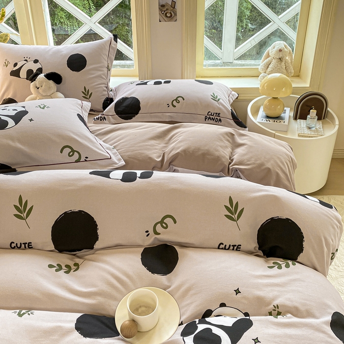 91家纺网 家纺一手货源 找家纺 宜家坊 2024全棉ins风小清新加厚磨毛【提供质检报告】 顽皮熊猫