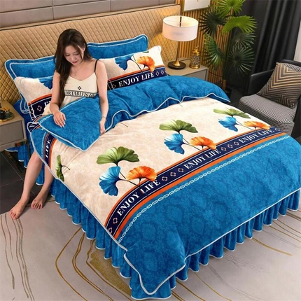 91家纺网 家纺一手货源 找家纺 （总）绒耀 2025新款高克重牛奶绒四件套保暖四件套直播爆款电商爆款