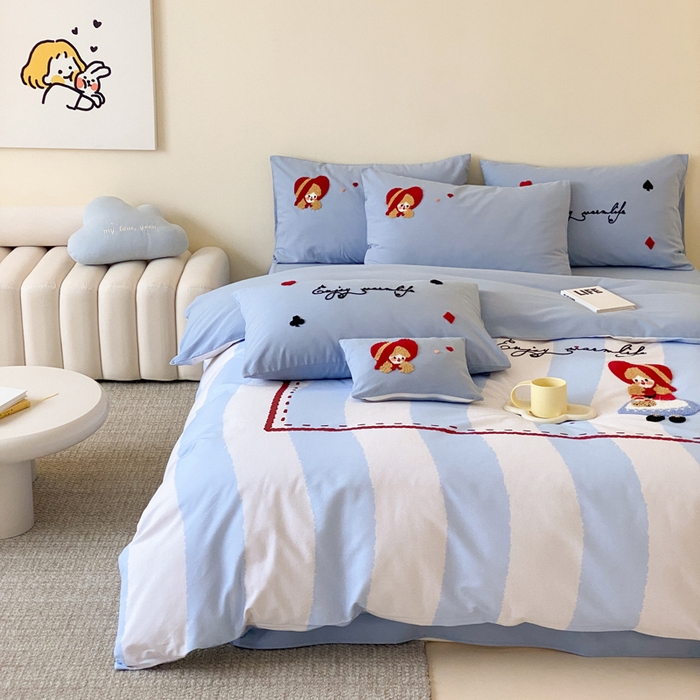 91家纺网 家纺一手货源 找家纺 宜家坊 2024全棉磨毛大版印加绣四件套【提供买家秀】 小红帽