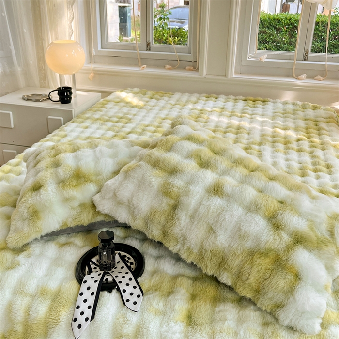 91家纺网 家纺一手货源 找家纺 梦舒羽 2025新款兔毛绒单人枕套牛奶绒枕芯套雪花绒宿舍枕头套 梦幻果绿