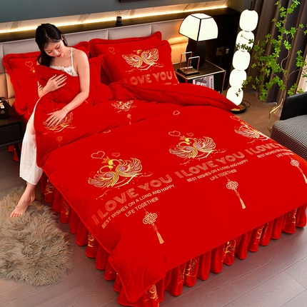 91家纺网 家纺一手货源 找家纺 （总）绒耀 2025新款高克重牛奶绒四件套保暖四件套直播爆款电商爆款