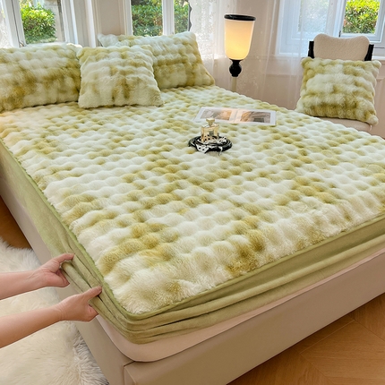 91家纺网 家纺一手货源 找家纺 （总）梦舒羽 2025新款兔毛绒床笠水晶绒床垫保护套牛奶绒床垫套