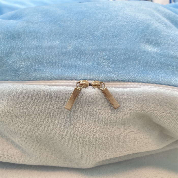 91家纺网 家纺一手货源 找家纺 2024新款A类AB版加厚保暖双面牛奶绒印花四件套--小清新系列 蓝底兔