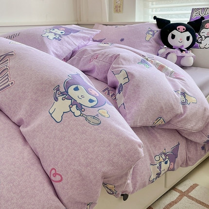 91家纺网 家纺一手货源 找家纺 （总）卧趣家纺 2024秋冬新款三丽鸥正版授权原棉磨毛卡通系列四件套