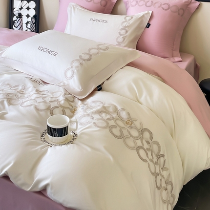 91家纺网 家纺一手货源 找家纺 卡姿家纺 2024秋冬轻奢刺绣— 欧雅 欧雅白