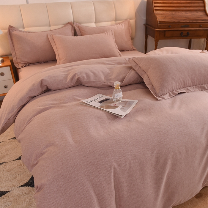 91家纺网 家纺一手货源 找家纺 巧玲珑 2024新款新疆棉亲肤四件套 莫兰迪-咖