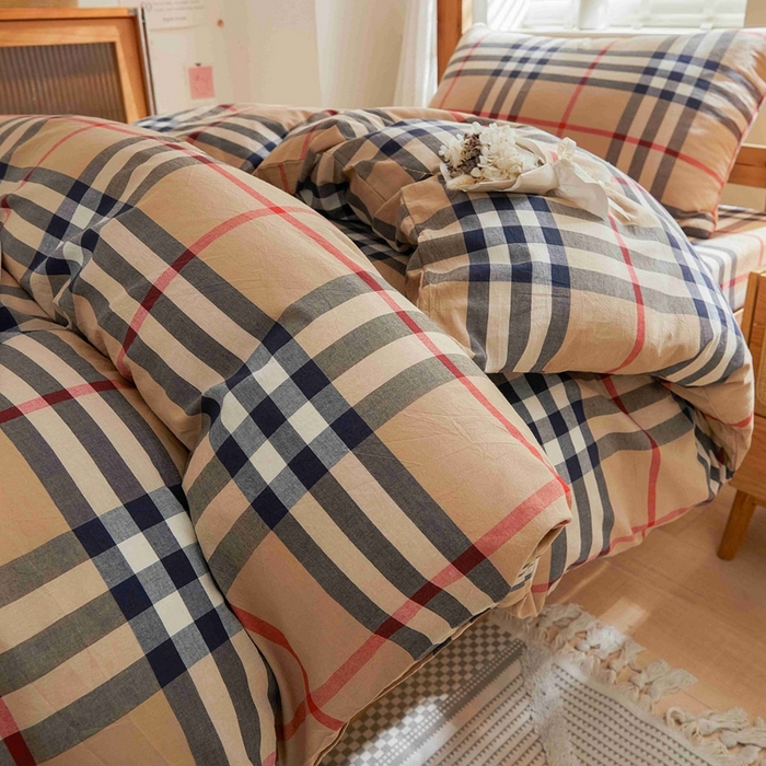 91家纺网 家纺一手货源 找家纺 韩约家纺 2024新款全棉水洗棉三四件套 品尚-咖