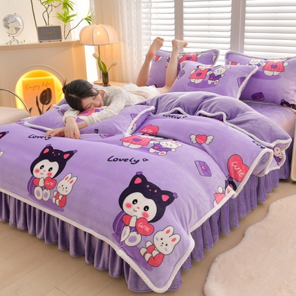 91家纺网 家纺一手货源 找家纺 （总）绒耀 2025新款菠萝格牛奶绒四件套