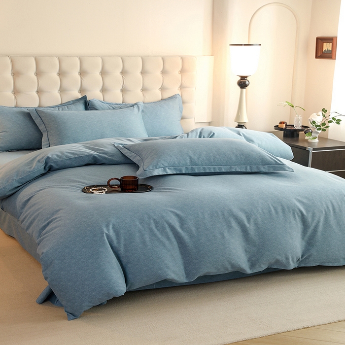 91家纺网 家纺一手货源 找家纺 巧玲珑 2024新款新疆棉亲肤四件套 梦露-蓝