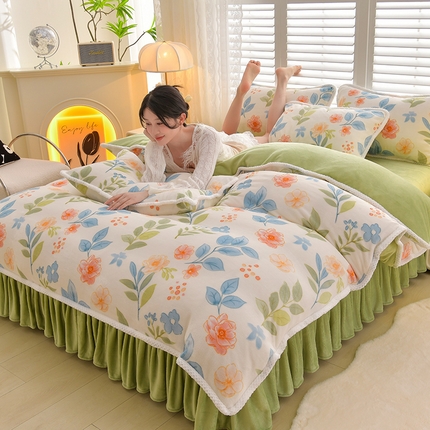 91家纺网 家纺一手货源 找家纺 （总）绒耀 2025新款菠萝格牛奶绒四件套