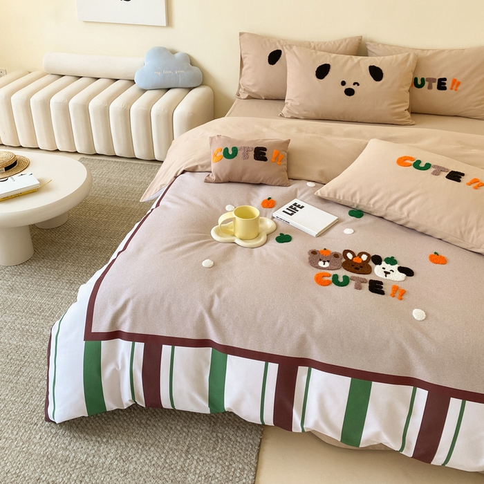 91家纺网 家纺一手货源 找家纺 宜家坊 2024全棉磨毛大版印加绣四件套【提供买家秀】 欢乐园