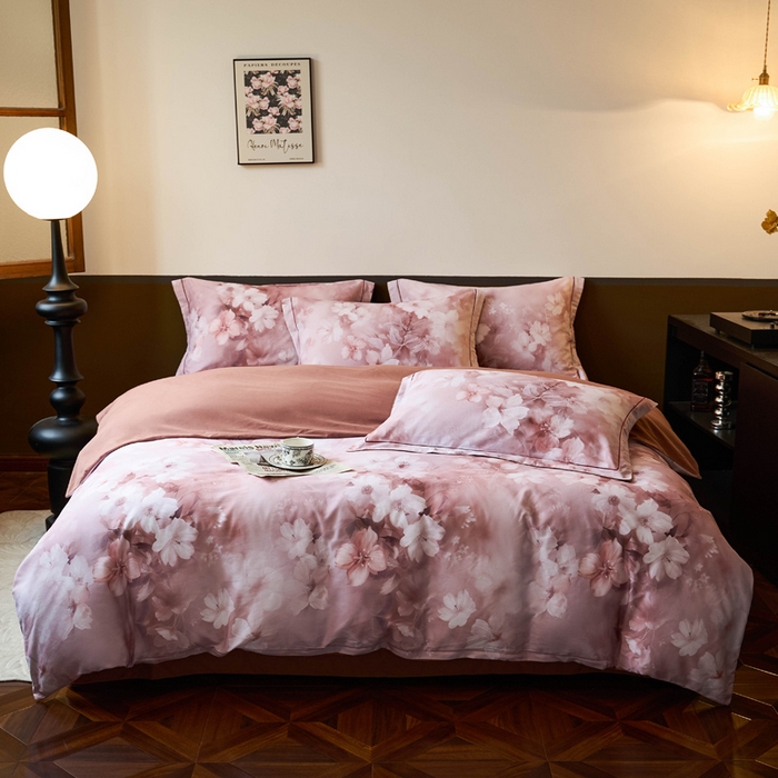 91家纺网 家纺一手货源 找家纺 宜家坊 2024新款全棉数码印花加厚磨毛【提供买家秀】 森屿-豆沙