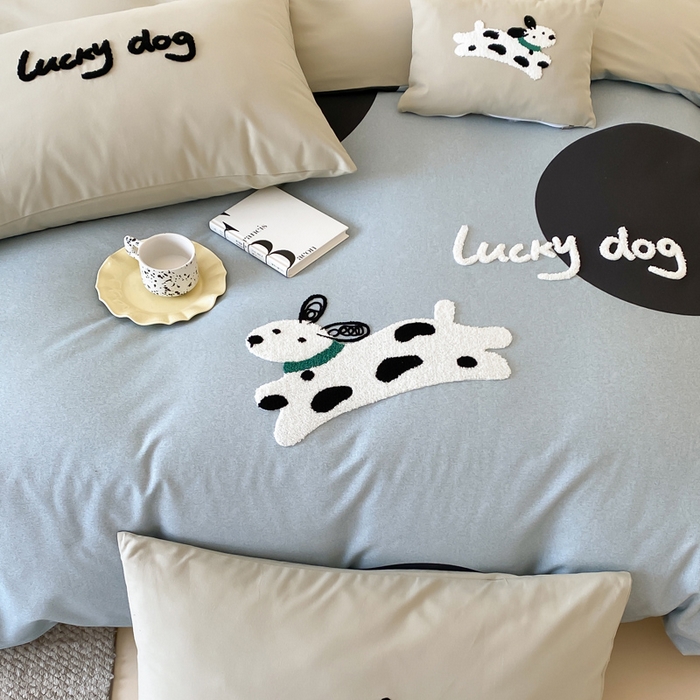 91家纺网 家纺一手货源 找家纺 宜家坊 2024全棉磨毛大版印加绣四件套【提供买家秀】 幸运小斑