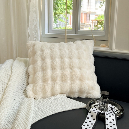 梦舒羽 2025新款兔毛绒抱枕套牛奶绒枕芯套雪花绒枕头套单人宿舍 晨曦白