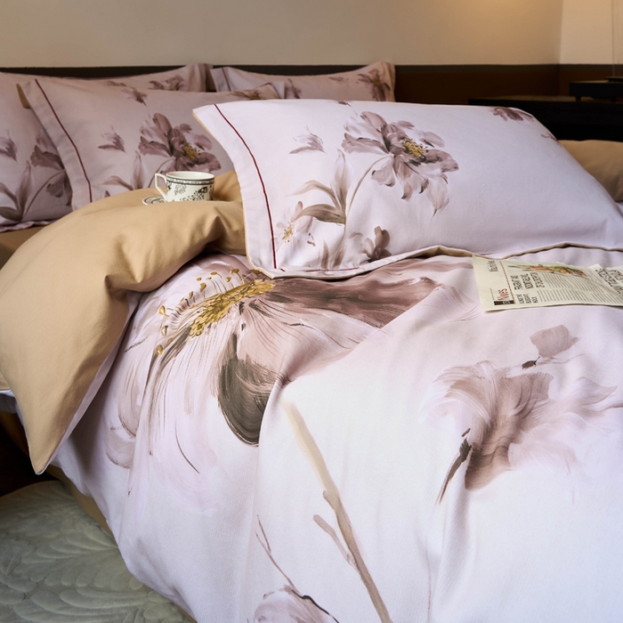 91家纺网 家纺一手货源 找家纺 宜家坊 2024新款全棉数码印花加厚磨毛【提供买家秀】 暮橙