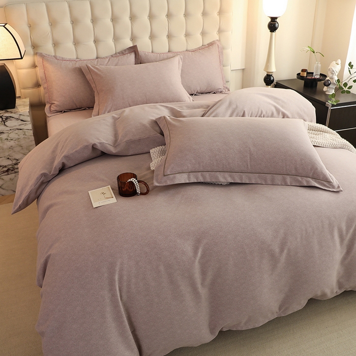 91家纺网 家纺一手货源 找家纺 巧玲珑 2024新款新疆棉亲肤四件套 梦露-棕