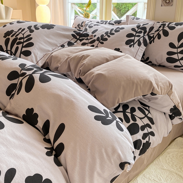 91家纺网 家纺一手货源 找家纺 宜家坊 2024全棉ins风小清新加厚磨毛【提供质检报告】 叶晓