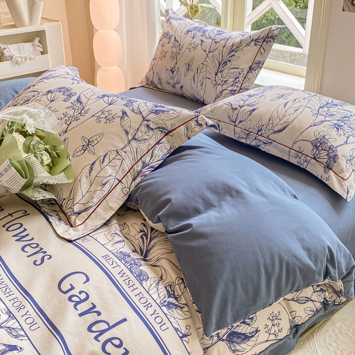 91家纺网 家纺一手货源 找家纺 宜家坊 2024全棉ins风小清新加厚磨毛【提供质检报告】 芳草集-兰