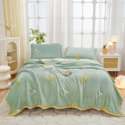 91家纺网 家纺一手货源 找家纺 （总）坦客毯业 2025新款印花雪貂绒毛毯沙发盖毯午睡毯子