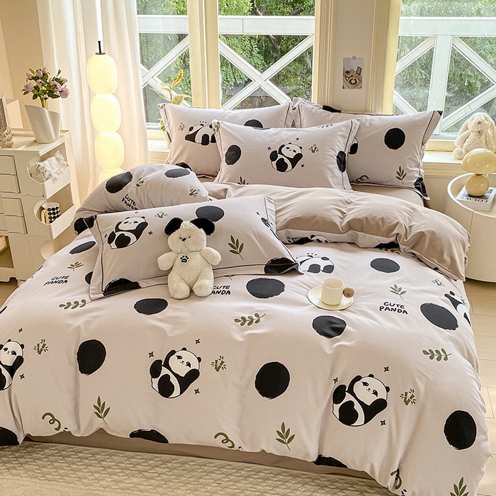 91家纺网 家纺一手货源 找家纺 宜家坊 2024全棉ins风小清新加厚磨毛【提供质检报告】 顽皮熊猫