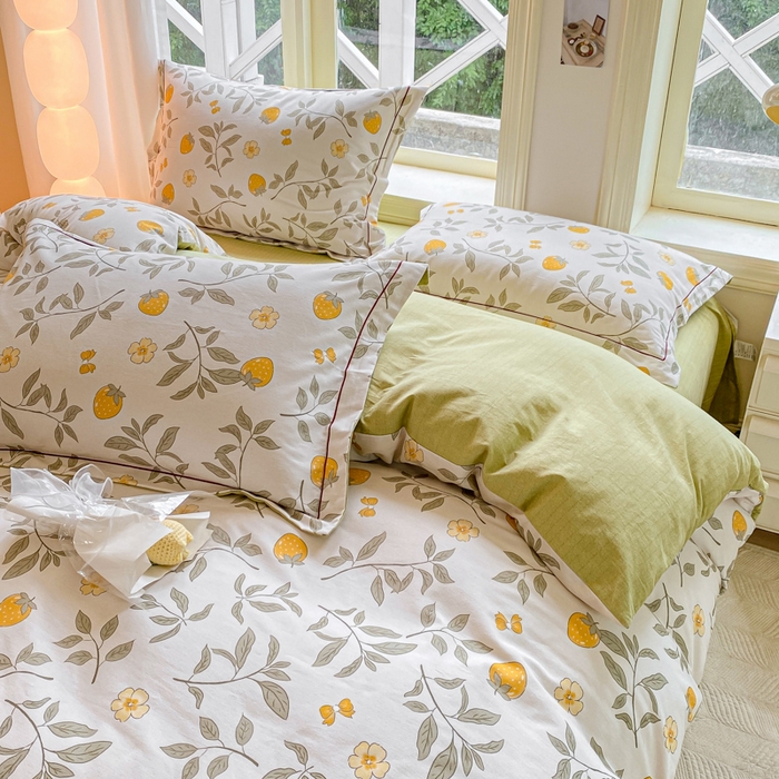 91家纺网 家纺一手货源 找家纺 宜家坊 2024全棉ins风小清新加厚磨毛【提供质检报告】 枝莓