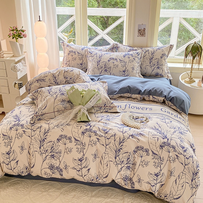 91家纺网 家纺一手货源 找家纺 宜家坊 2024全棉ins风小清新加厚磨毛【提供质检报告】 芳草集-兰