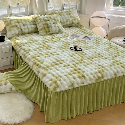 91家纺网 家纺一手货源 找家纺 （总）梦舒羽 2025新款兔毛绒床裙水晶绒床垫保护罩牛奶绒床垫床单罩