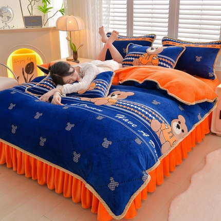 91家纺网 家纺一手货源 找家纺 （总）绒耀 2025新款菠萝格牛奶绒四件套