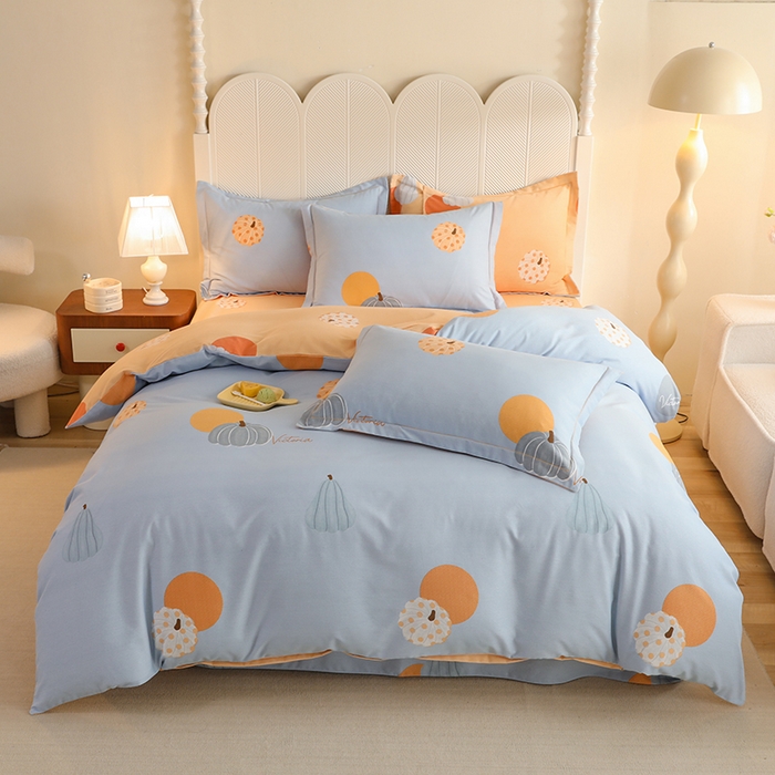 91家纺网 家纺一手货源 找家纺 巧玲珑2025新款AB版铂金生态四件套AB果乐果香-蓝