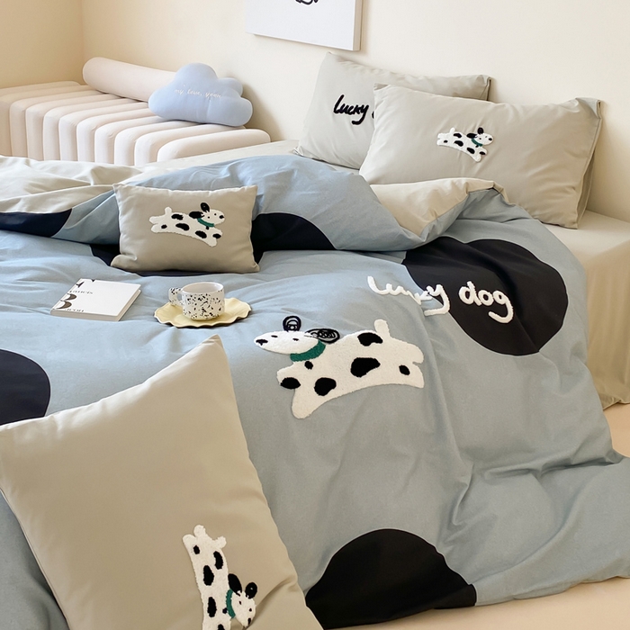 91家纺网 家纺一手货源 找家纺 宜家坊 2024全棉磨毛大版印加绣四件套【提供买家秀】 幸运小斑