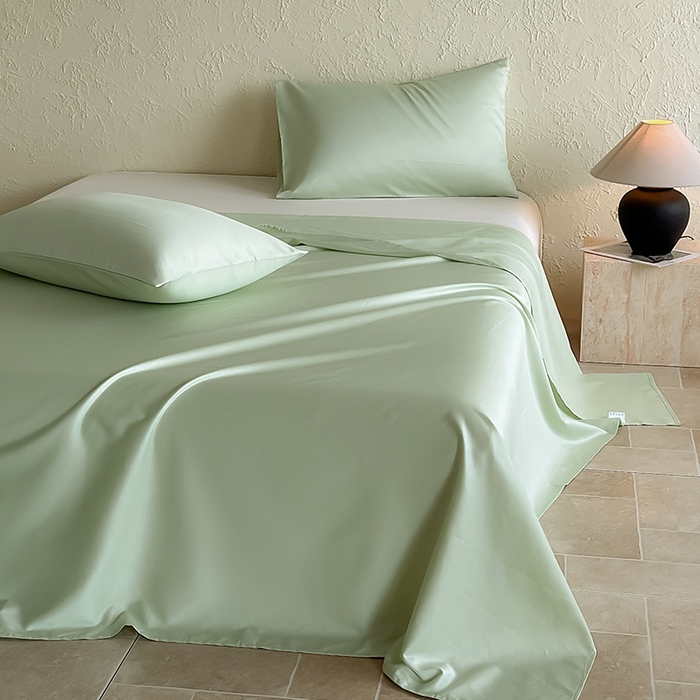 91家纺网 家纺一手货源 找家纺 Mr.pig猪先生水洗棉 2024新品A类100全棉高支高密贡缎新疆长绒棉四件套纯棉床单被套学生宿舍三件套枕套床笠床上用品 茶香绿