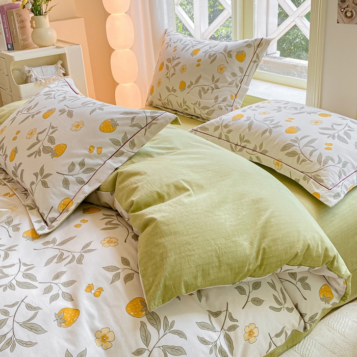 91家纺网 家纺一手货源 找家纺 宜家坊 2024全棉ins风小清新加厚磨毛【提供质检报告】 枝莓