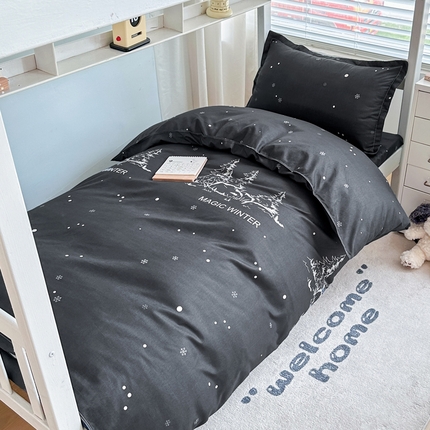 91家纺网 家纺一手货源 找家纺 （总）卡斯诺家纺馆 2025新款芦荟棉宿舍床上下铺三件套