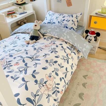 91家纺网 家纺一手货源 找家纺 （总）卡斯诺家纺馆 2025新款芦荟棉宿舍床上下铺三件套