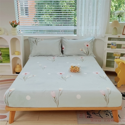 91家纺网 家纺一手货源 找家纺 （总）锦罗绣 2024新款A类高克重牛奶绒印花单床笠