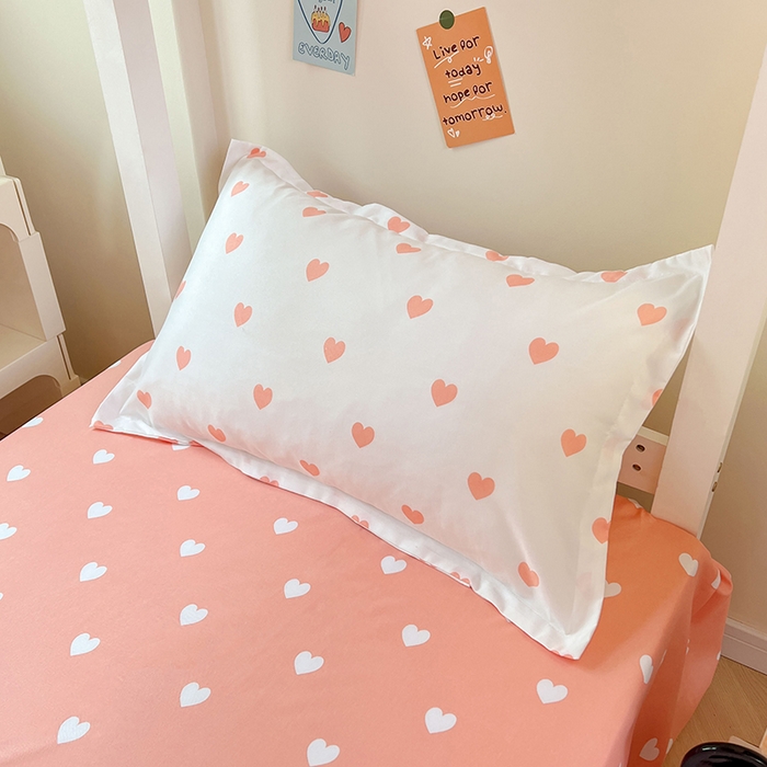 91家纺网 家纺一手货源 找家纺 卡斯诺家纺馆 2025新款芦荟棉宿舍床上下铺三件套 甜心-粉