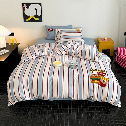 珺柔家纺 2024新款全棉印加毛巾绣四件套 疯狂星期四