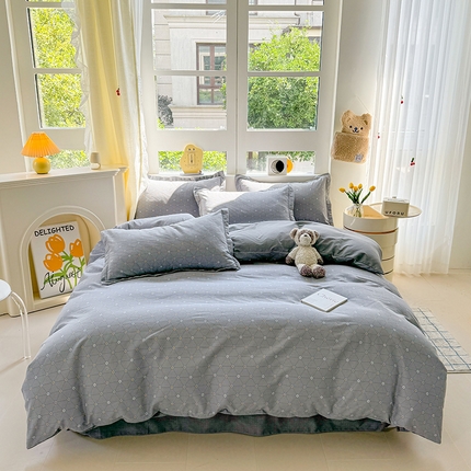 91家纺网 家纺一手货源 找家纺 （总）韩后家纺 2025新款全棉AB版磨毛印花四件套