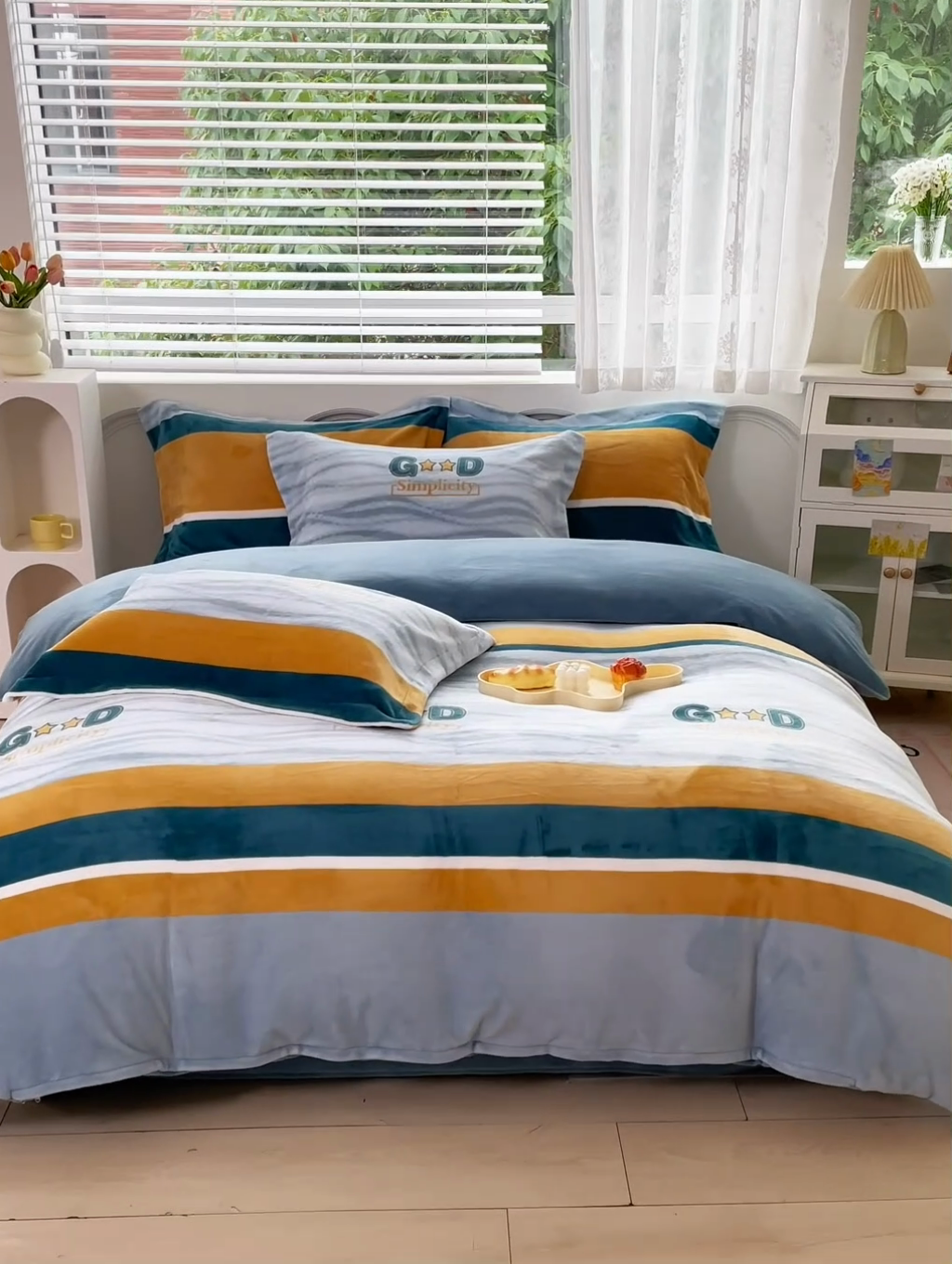 91家纺网 家纺一手货源 找家纺 锦罗绣 2024新款A类高克重牛奶绒印花四件套 好好先生