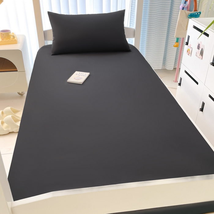 91家纺网 家纺一手货源 找家纺 老帅的工厂店 2025新款亲肤磨毛防水纯色学生床笠-小床图 深灰