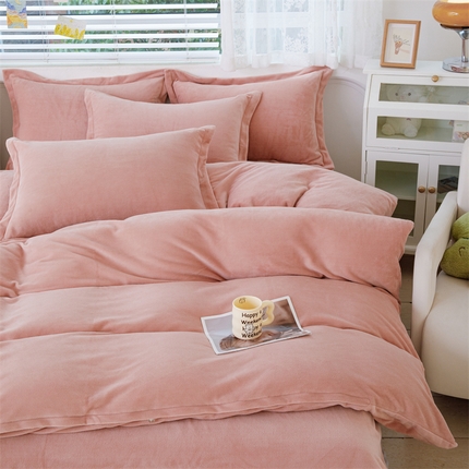 91家纺网 家纺一手货源 找家纺 （总）锦罗绣 2024新款230克纯色牛奶绒四件套