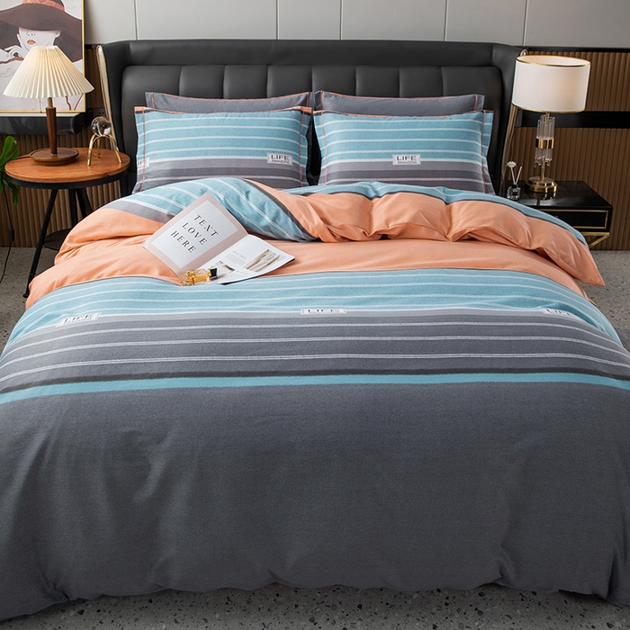 91家纺网 家纺一手货源 找家纺 润淳 2025新款加厚活性磨毛四件套纯棉三件套誓言桔