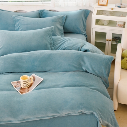 91家纺网 家纺一手货源 找家纺 （总）锦罗绣 2024新款230克纯色牛奶绒四件套