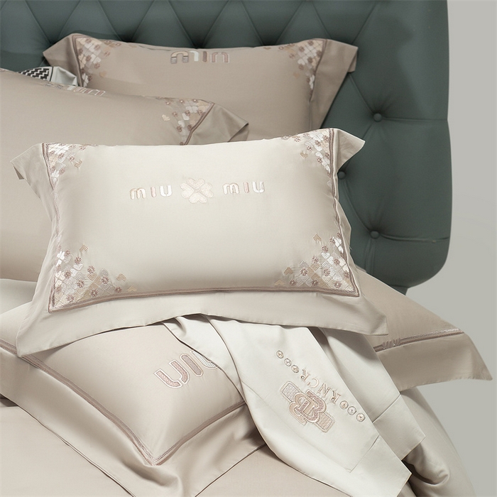 91家纺网 家纺一手货源 找家纺 2025新款AB版长绒棉高端绣花四件套-茜雅 茜雅-香槟金