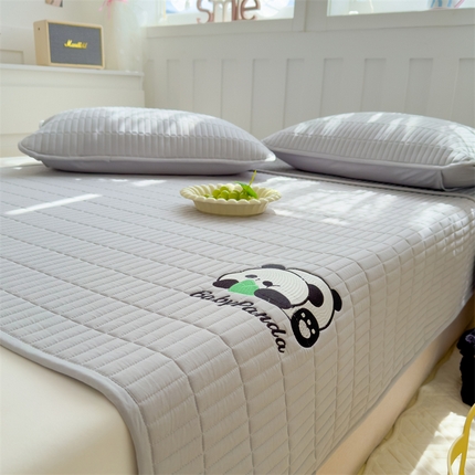 91家纺网 家纺一手货源 找家纺 （总）灰鲸 2025新款水洗双层纱萌物刺绣大豆夹棉床垫