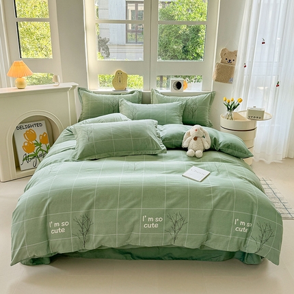 91家纺网 家纺一手货源 找家纺 （总）韩后家纺 2025新款全棉AB版磨毛印花四件套