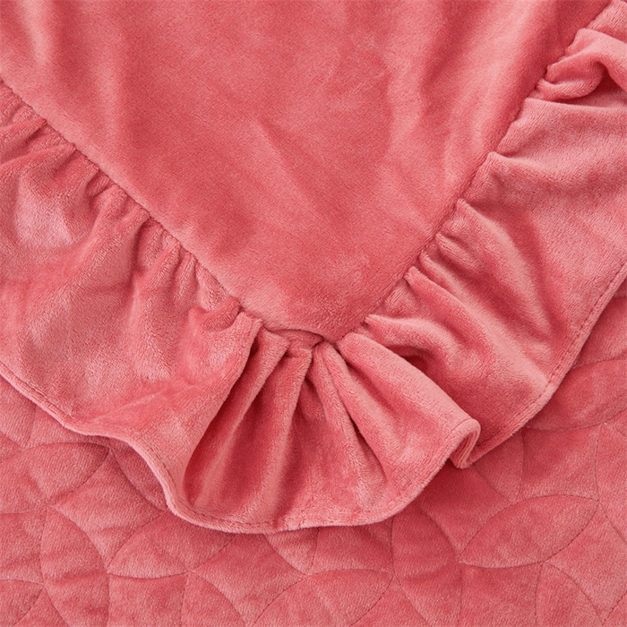 91家纺网 家纺一手货源 找家纺 2024秋冬新品茉含宝宝绒公主风单床盖 浅豆沙-