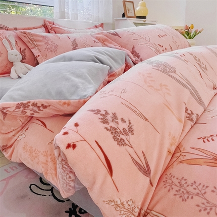 91家纺网 家纺一手货源 找家纺 （总）锦罗绣 2024新款A类高克重牛奶绒印花四件套