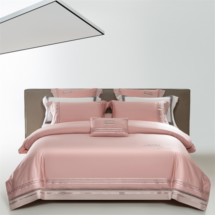 91家纺网 家纺一手货源 找家纺 （总）2025新款长绒棉高端绣花四件套-浩娜